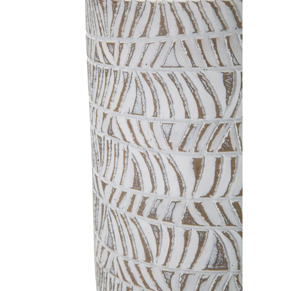 Abstrakt geschnitzte Vase mit geometrischen Details – Künstlerische Wohndekoration Mauro Ferretti