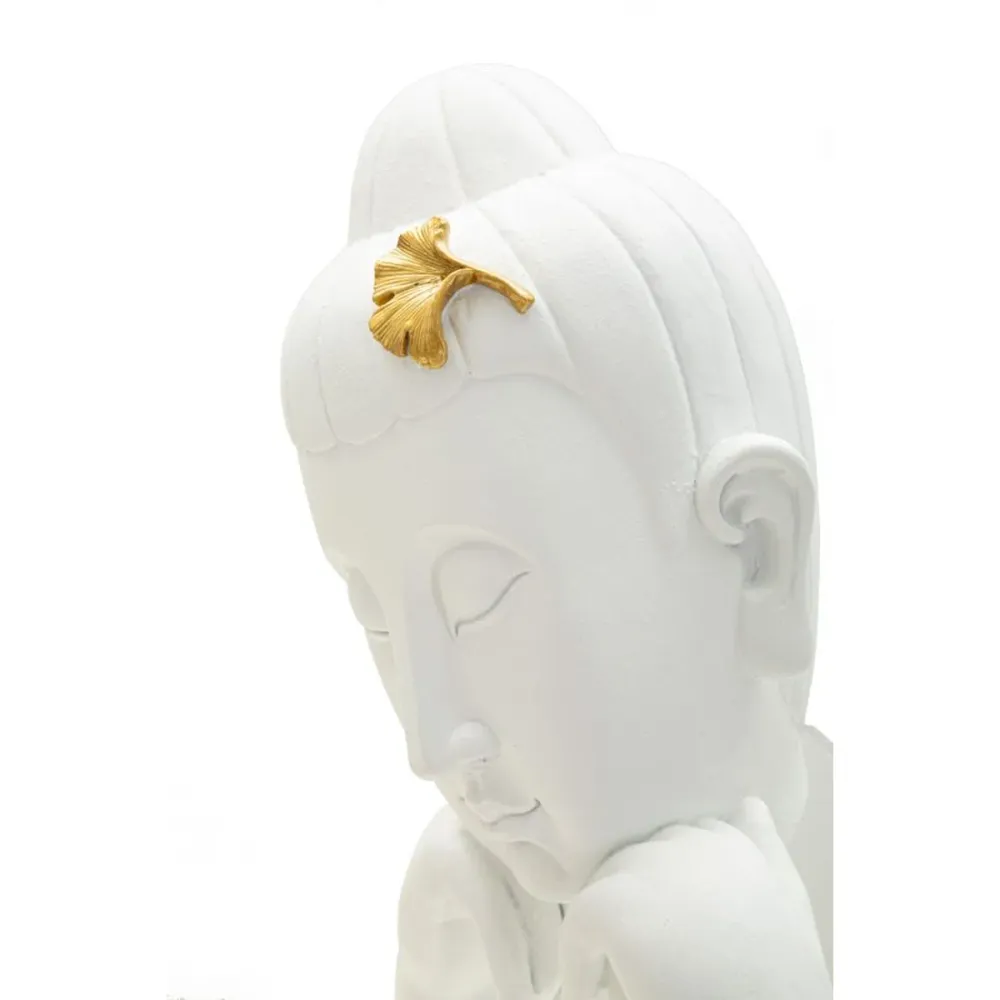 Goldene Buddha-Kopf-Skulptur mit Blumenmuster – Spirituelles Wohnaccessoire Mauro Ferretti