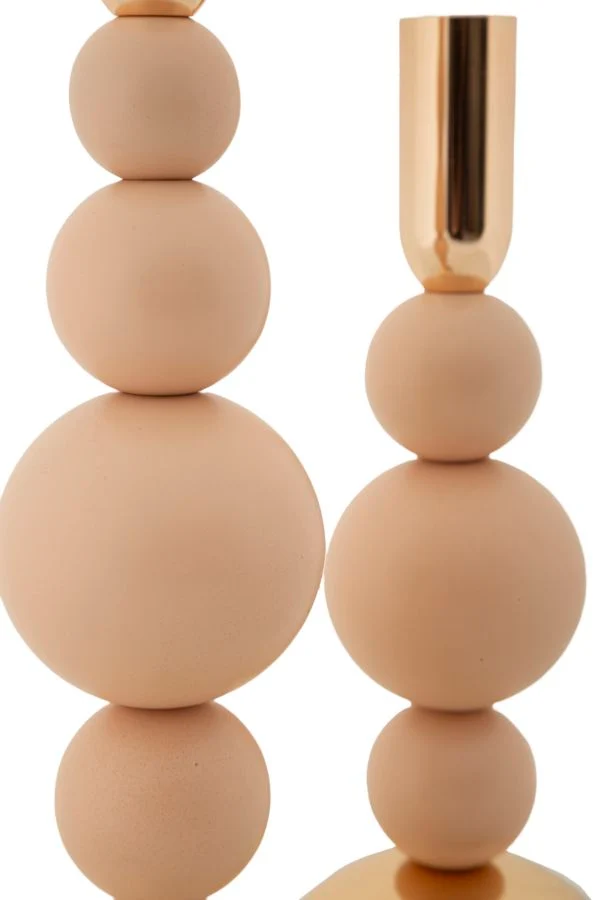Mauro Ferretti candle holder bolly pink set 2 pcs metal
