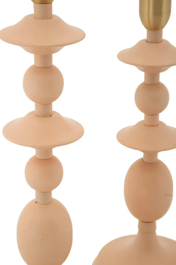 Mauro Ferretti candle holder gemini pink set 2 pc metal