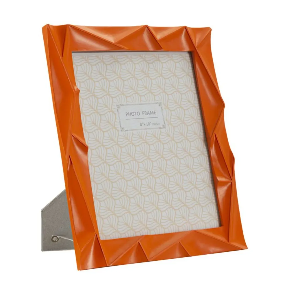 Orangefarbener Harzrahmen 20×25 cm – Modernes geometrisches freistehendes Design Mauro Ferretti