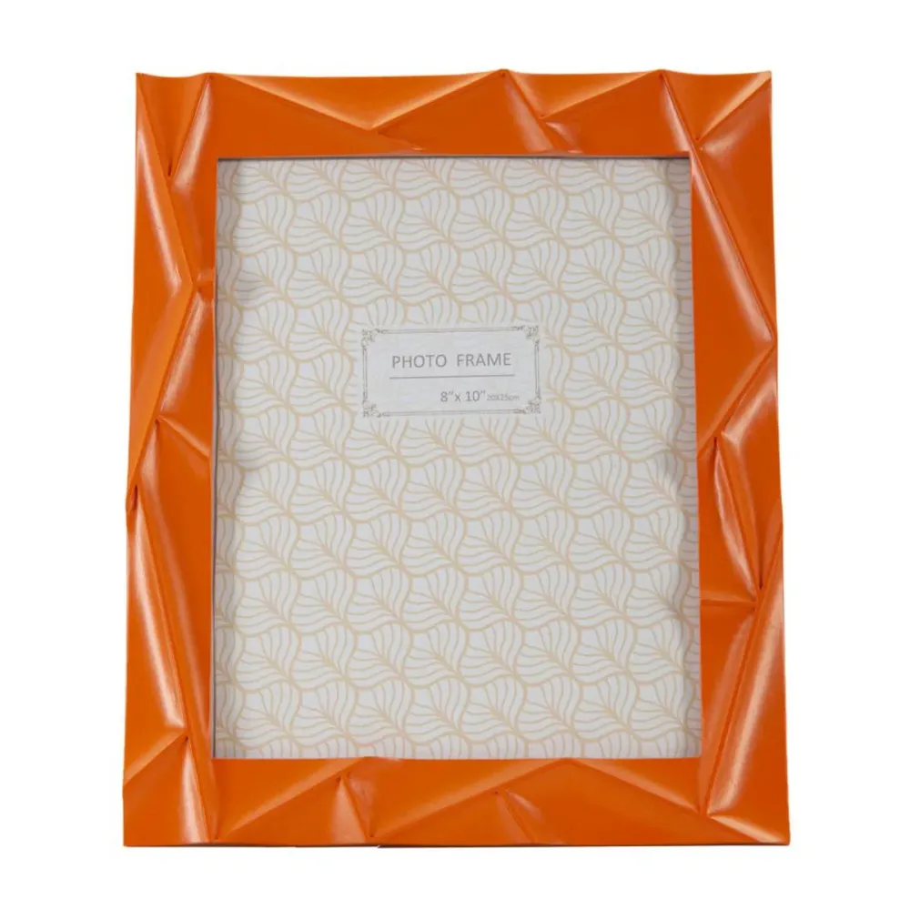 Orangefarbener Harzrahmen 20×25 cm – Modernes geometrisches freistehendes Design Mauro Ferretti