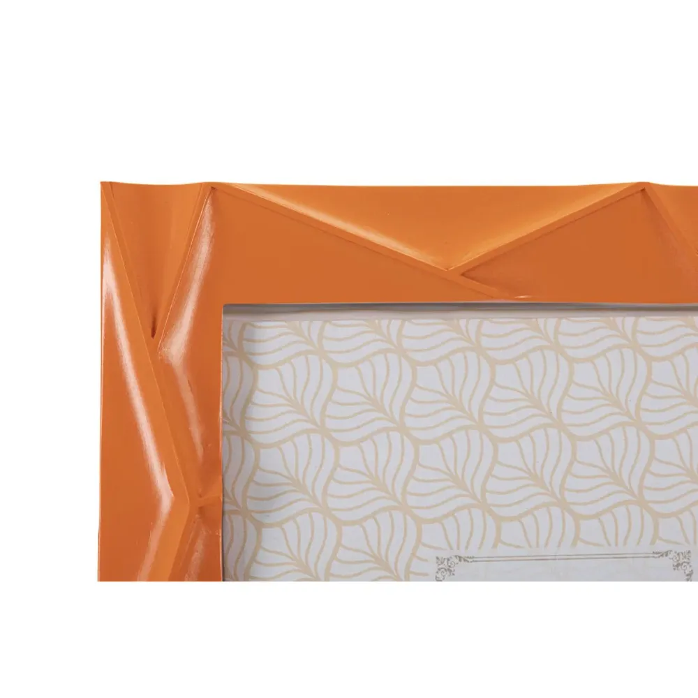 Orangefarbener Harzrahmen 20×25 cm – Modernes geometrisches freistehendes Design Mauro Ferretti