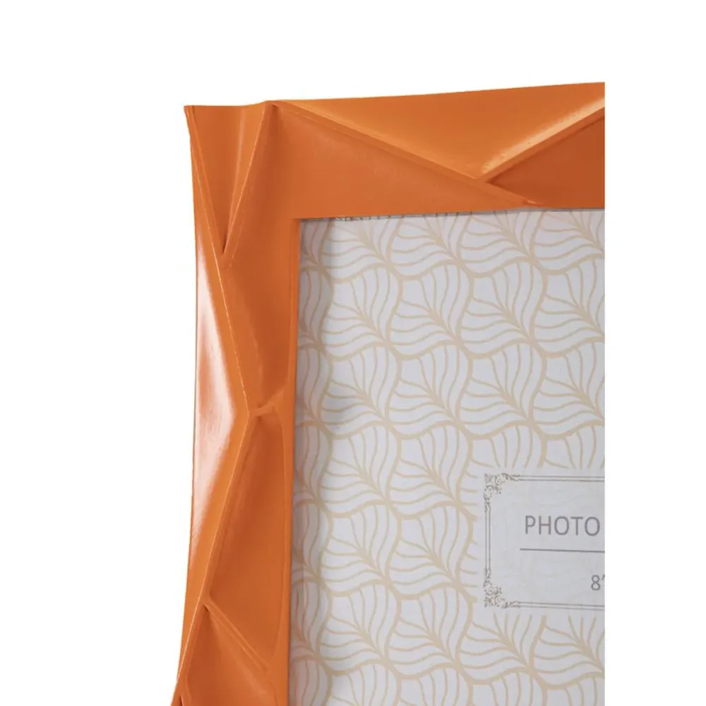 Orangefarbener Harzrahmen 20×25 cm – Modernes geometrisches freistehendes Design Mauro Ferretti