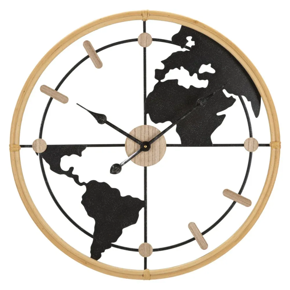Runde Weltkarten-Wanduhr – Elegantes globales Design Mauro Ferretti