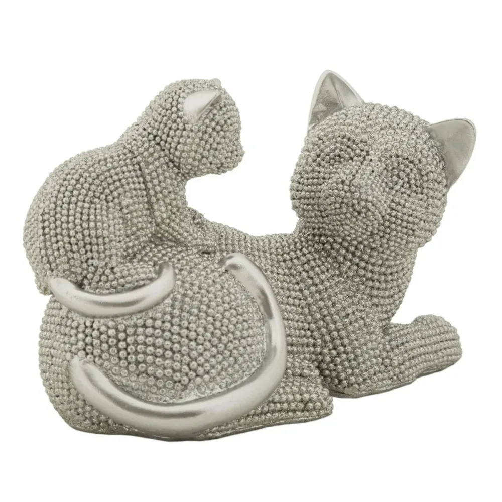Skulptur einer Katzenmutter mit Kätzchen – Herzerwärmende Familiendekoration Mauro Ferretti