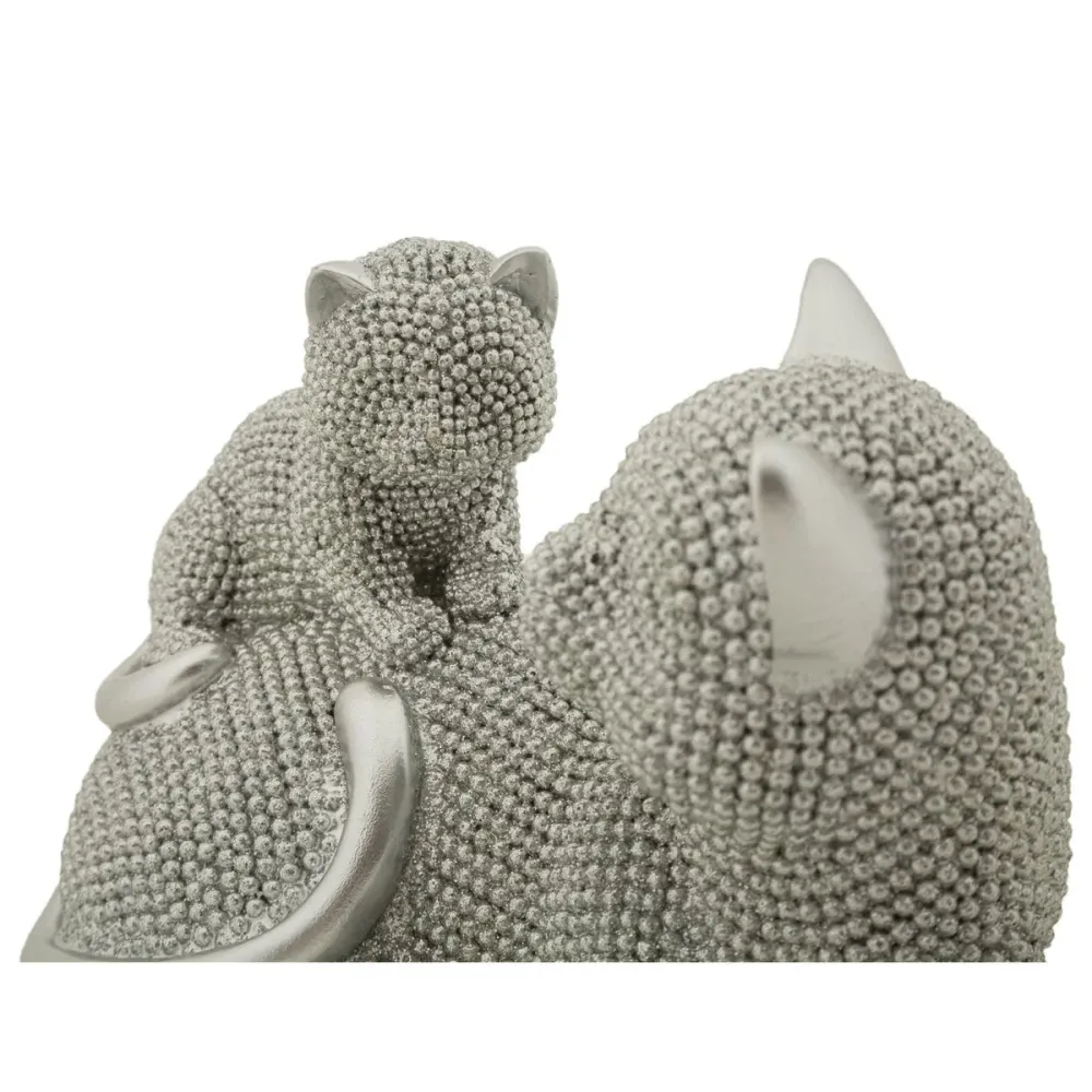 Skulptur einer Katzenmutter mit Kätzchen – Herzerwärmende Familiendekoration Mauro Ferretti