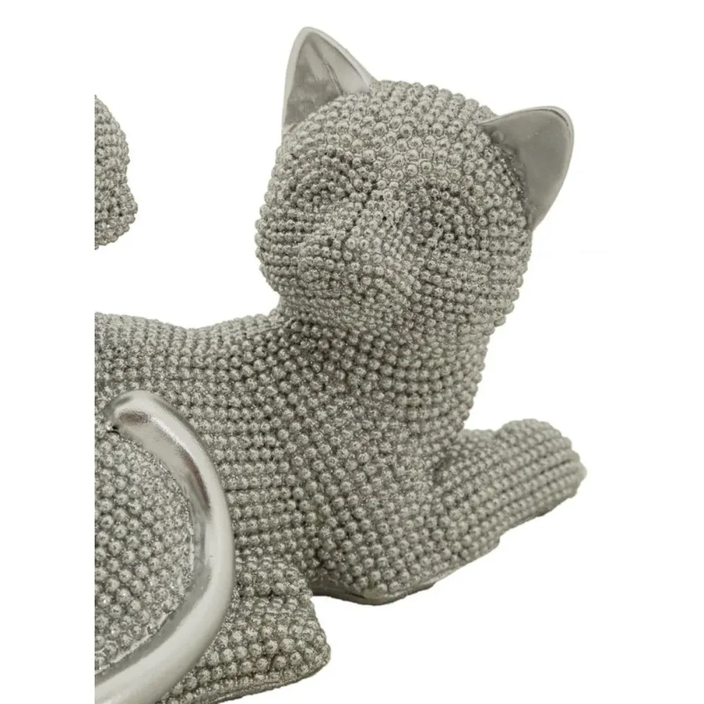 Skulptur einer Katzenmutter mit Kätzchen – Herzerwärmende Familiendekoration Mauro Ferretti