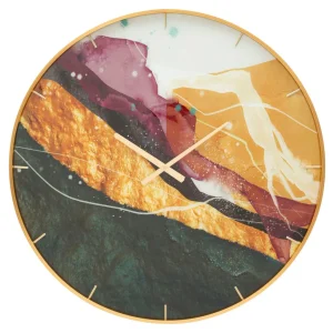 Metall und Glas Abstrakte Farbe Wanduhr