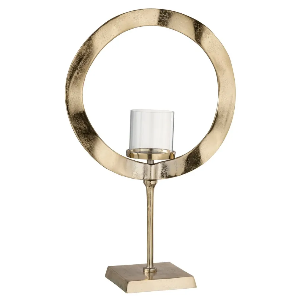 Moderner Kerzenhalter Eterna aus Edelstahl Gold