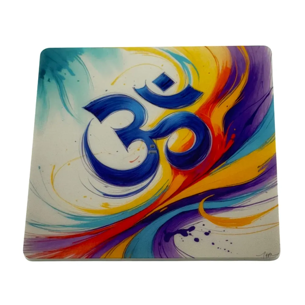 OM – Motiv 7 | Abstrakter Räucherstäbchenhalter aus Acryl - 10 × 10 cm
