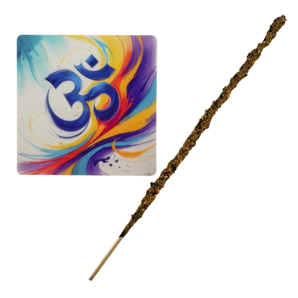 OM – Motiv 7 | Abstrakter Räucherstäbchenhalter aus Acryl - 10 × 10 cm