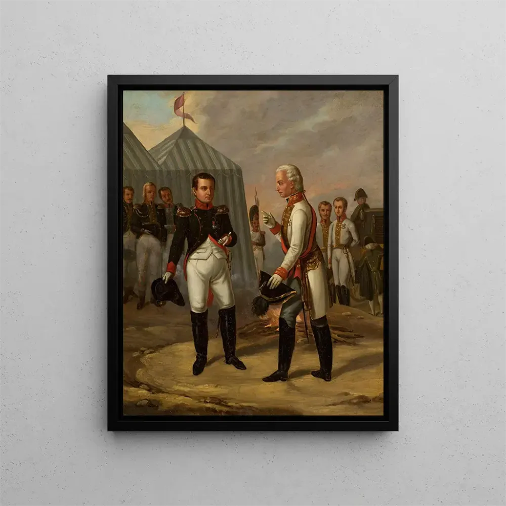 Napoleon und Franz II nach der Schlacht bei Austerlitz - Aleksander Stankiewicz | Kunstdruck