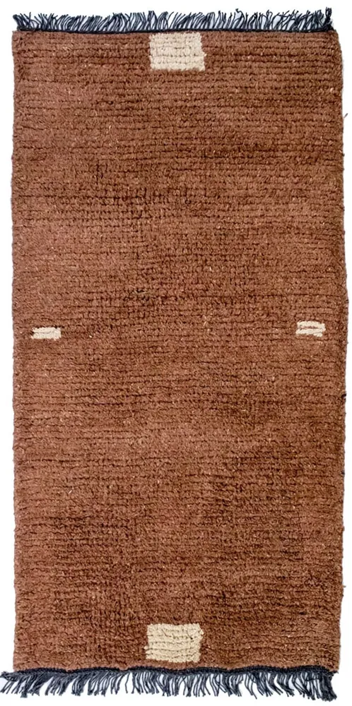 Nepal Teppich 140 x 70 cm - braun