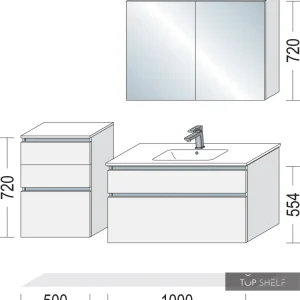 nobilia Badmöbel-Set Waschtisch mit Spiegelschrank Badezimmer-Set 150 cm Schiefergrau supermatt