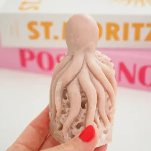 Oktopus Dunkel Pinker Opal . Deep Pink Opal ca 10cm - Hand Carved []