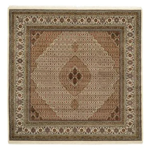 Orientteppich - Täbriz quadratisch - 203 x 201 cm - dunkelbeige