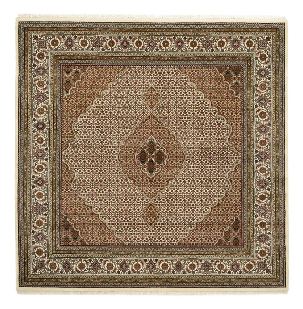 Orientteppich - Täbriz quadratisch - 203 x 201 cm - dunkelbeige