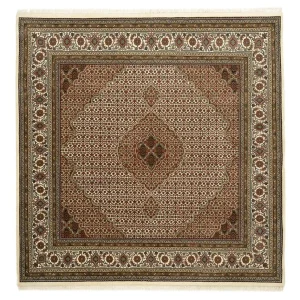 Orientteppich - Täbriz quadratisch - 203 x 201 cm - dunkelbeige