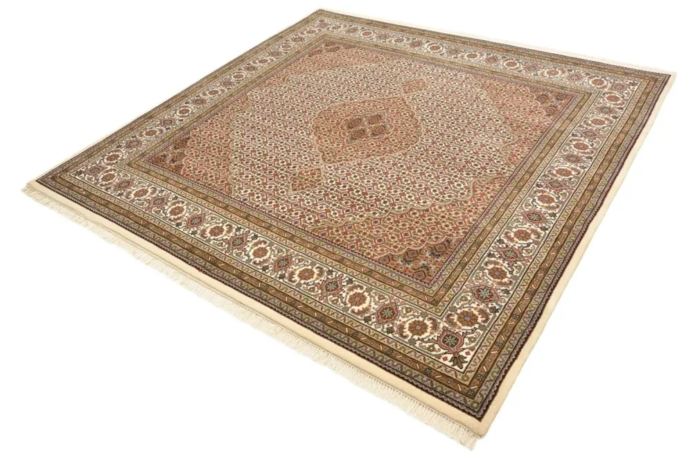 Orientteppich - Täbriz quadratisch - 203 x 201 cm - dunkelbeige