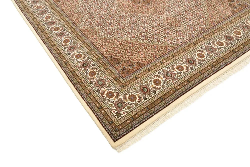 Orientteppich - Täbriz quadratisch - 203 x 201 cm - dunkelbeige