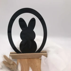 Osterdekoration - Edler "Frohe Ostern" Schriftzug aus Acryl & Holzklötzchen - Festliche Deko für Ihr Zuhause