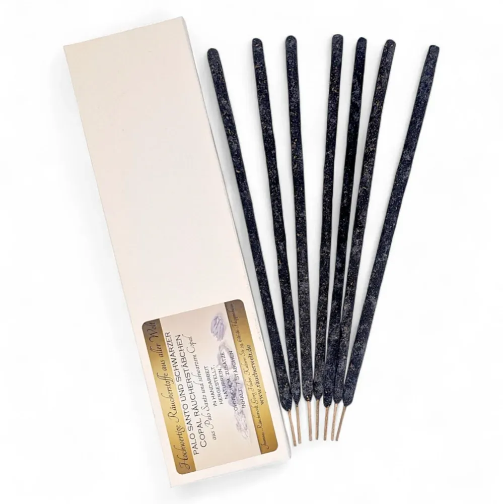 Palo Santo und schwarzer Copal Räucherstäbchen - 7 Stück - 100% natürlich