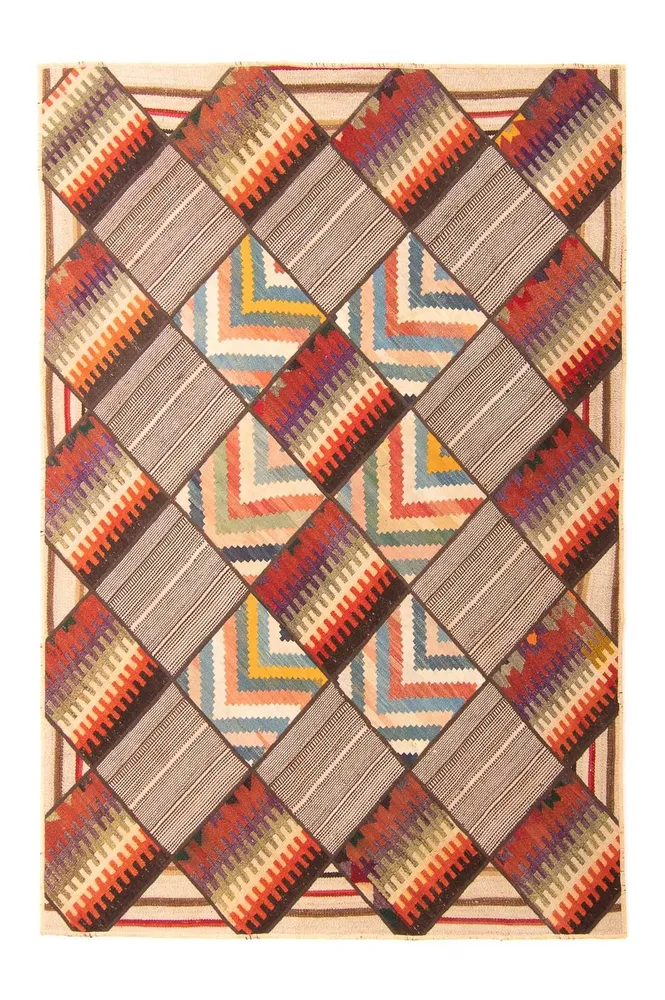 Patchwork Teppich 200 x 150 cm - mehrfarbig