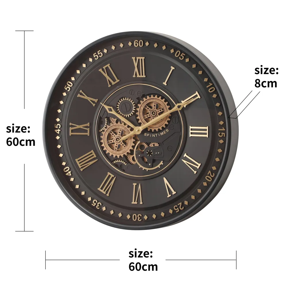 Patrizio Runde Wanduhr mit beweglichen Zahnrädern