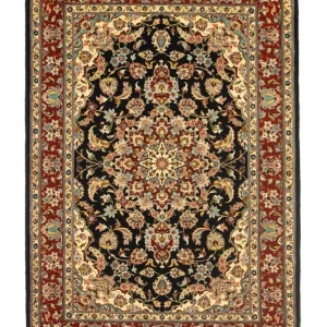 Perserteppich - Ghom 151 x 105 cm - schwarz