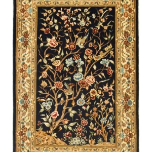 Perserteppich - Ghom 154 x 100 cm - schwarz