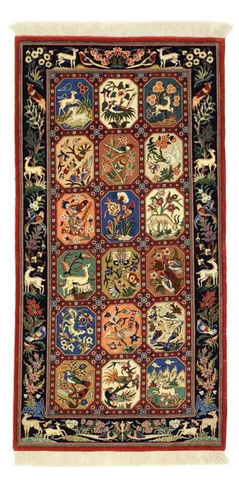 Perserteppich - Ghom - Royal - 114 x 56 cm - mehrfarbig