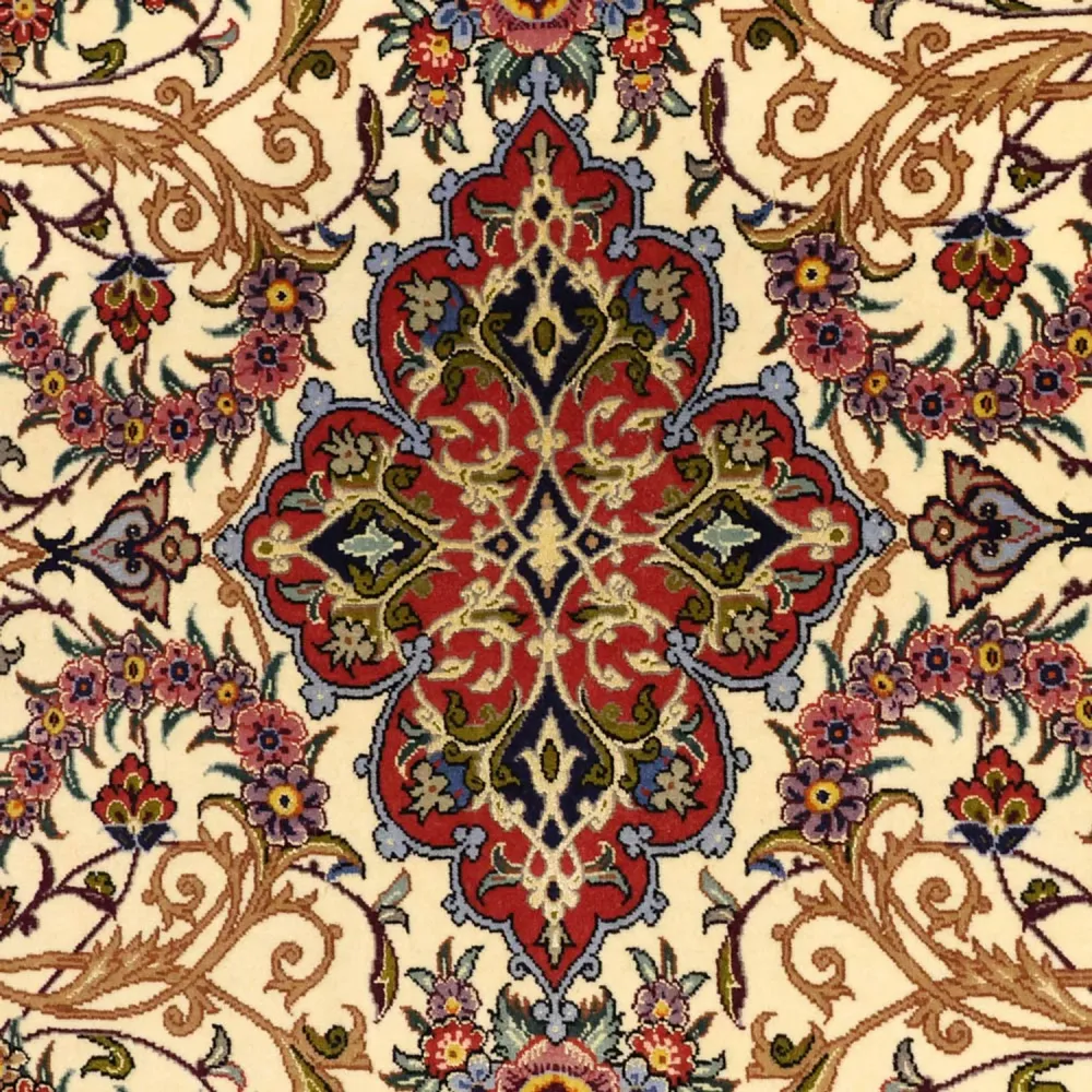 Perserteppich - Isfahan - Premium - Seidenkette - 171 x 111 cm - beige