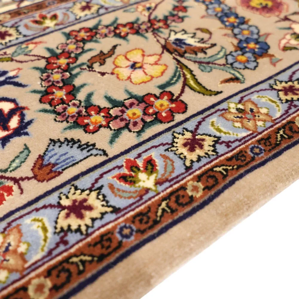 Perserteppich - Isfahan - Premium - Seidenkette - 171 x 111 cm - beige