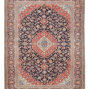 Perserteppich - Keshan - 405 x 300 cm - dunkelblau