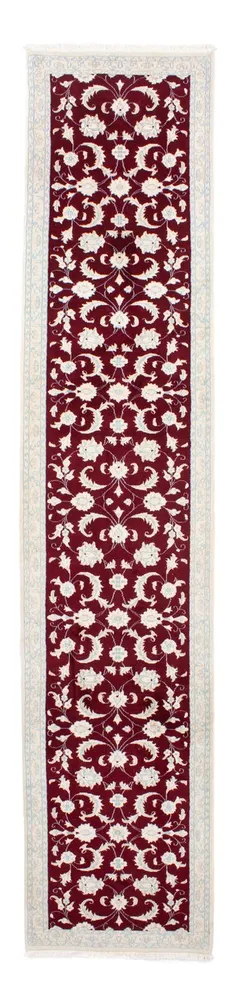 Perserteppich - Nain 398 x 84 cm - dunkelrot