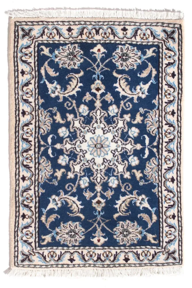 Perserteppich - Nain - 90 x 60 cm - blau