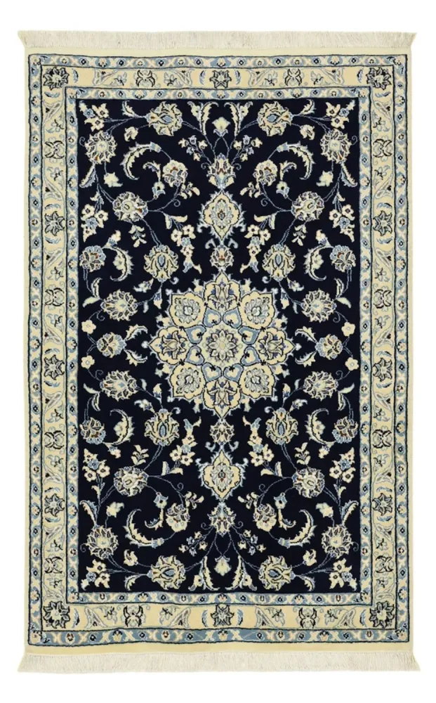 Perserteppich - Nain - Royal - 137 x 88 cm - dunkelblau