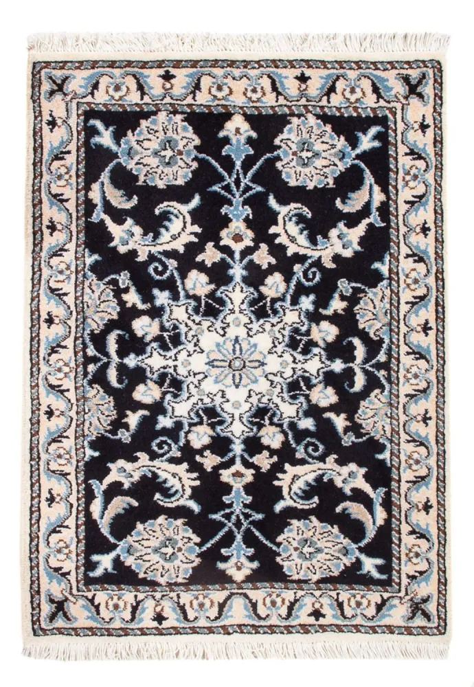 Perserteppich - Nain - Royal - 90 x 60 cm - dunkelblau