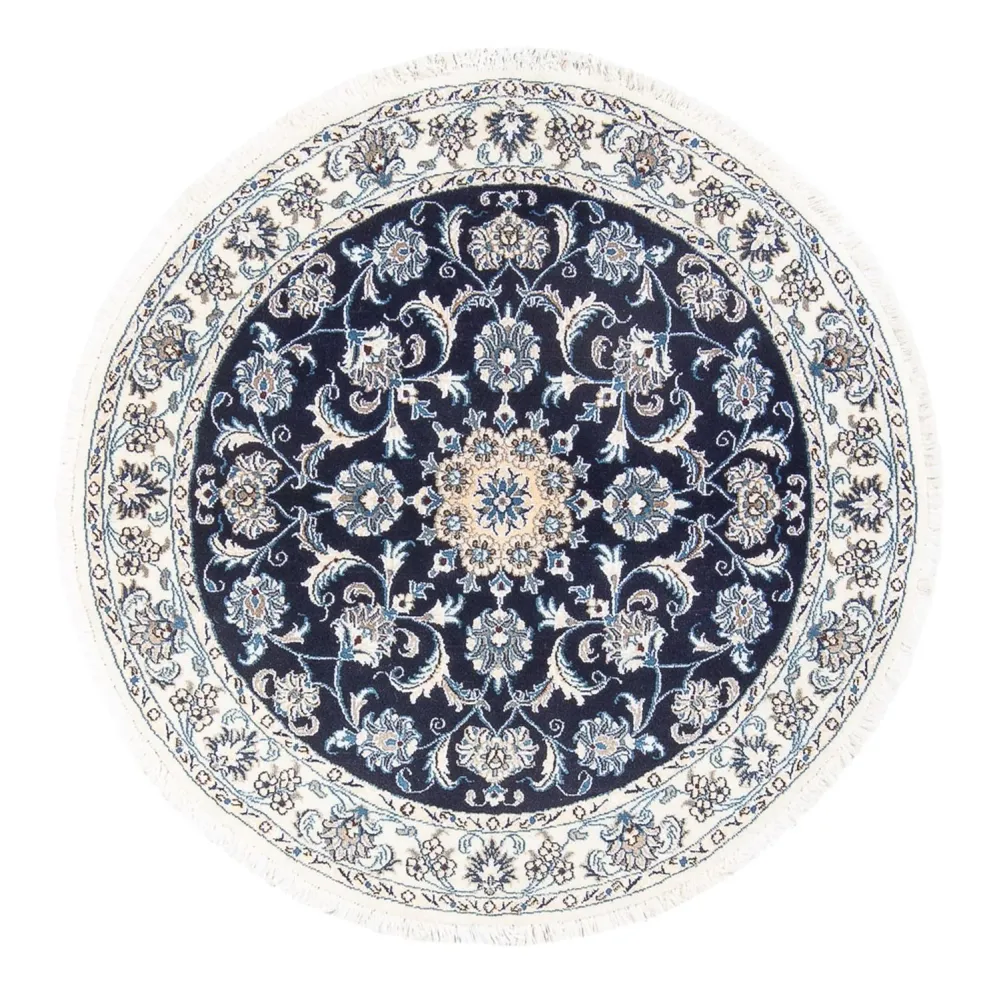 Perserteppich - Nain rund - 150 x 150 cm - dunkelblau