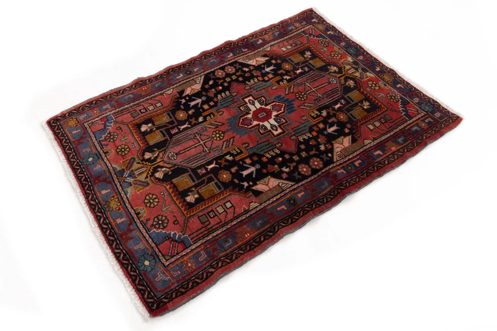 Perserteppich - Nomadic - 125 x 85 cm - dunkelrot