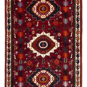 Perserteppich - Nomadic - 143 x 77 cm - dunkelrot