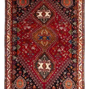 Perserteppich - Nomadic - 156 x 110 cm - dunkelrot