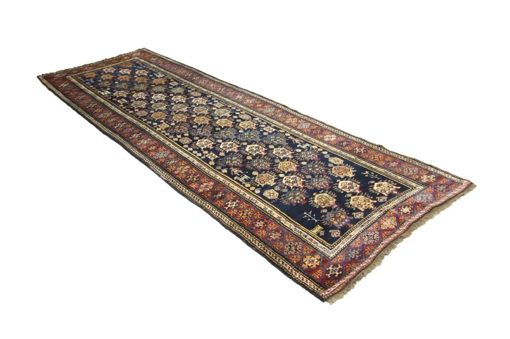 Perserteppich - Nomadic 331 x 113 cm - blau