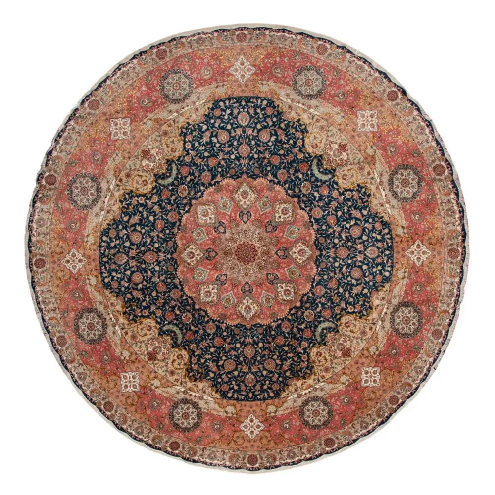 Perserteppich - Täbriz - Premium rund - 500 x 500 cm - blau