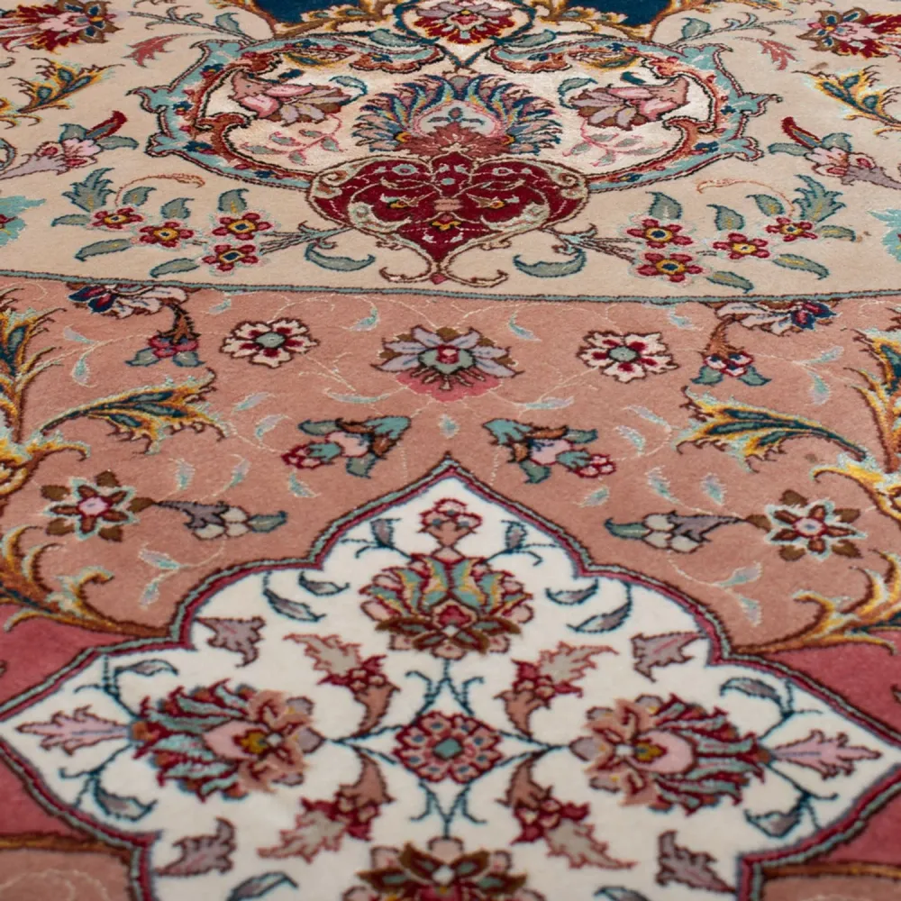 Perserteppich - Täbriz - Premium rund - 500 x 500 cm - blau