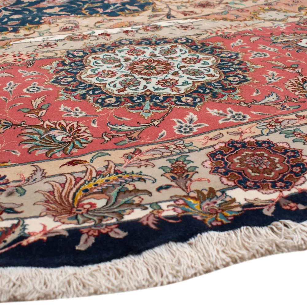 Perserteppich - Täbriz - Premium rund - 500 x 500 cm - blau