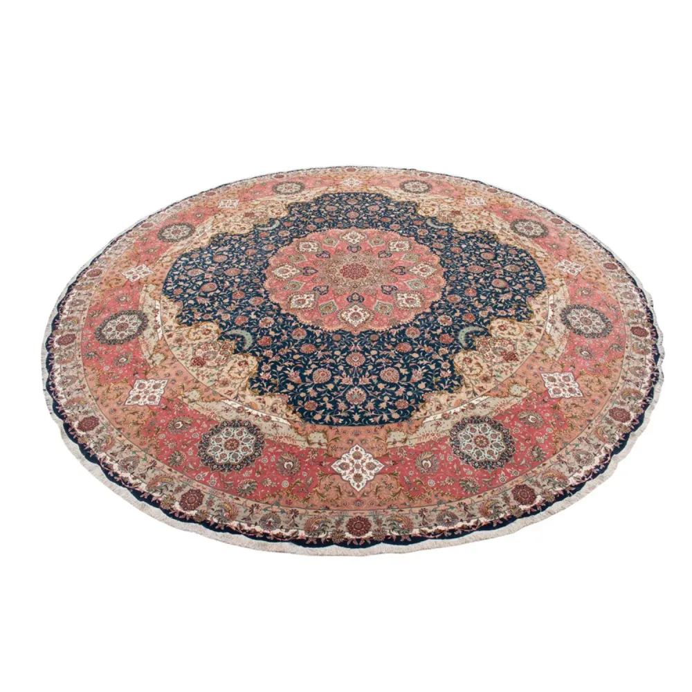 Perserteppich - Täbriz - Premium rund - 500 x 500 cm - blau