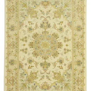 Perserteppich - Täbriz - Premium - Seidenkette - 160 x 97 cm - sand