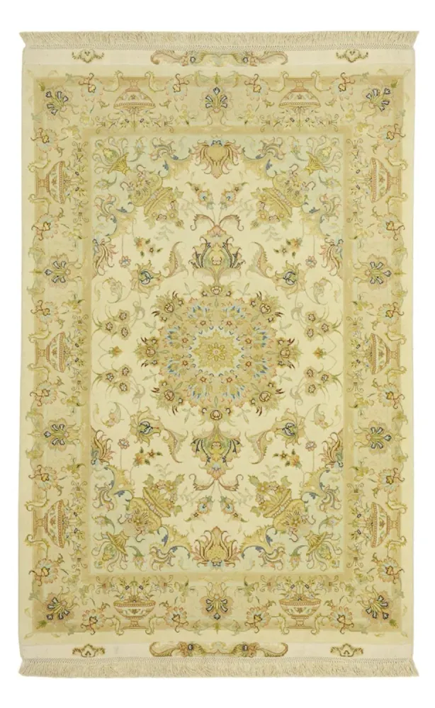 Perserteppich - Täbriz - Premium - Seidenkette - 160 x 97 cm - sand